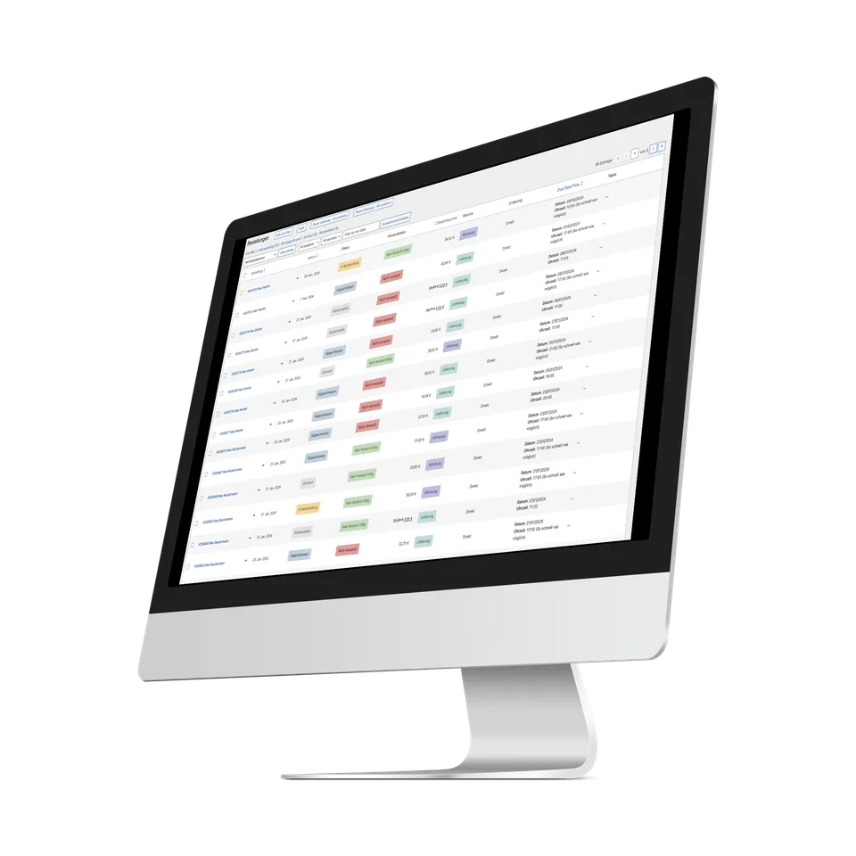 Bestellübersicht im Gastro-Commerce-Backend